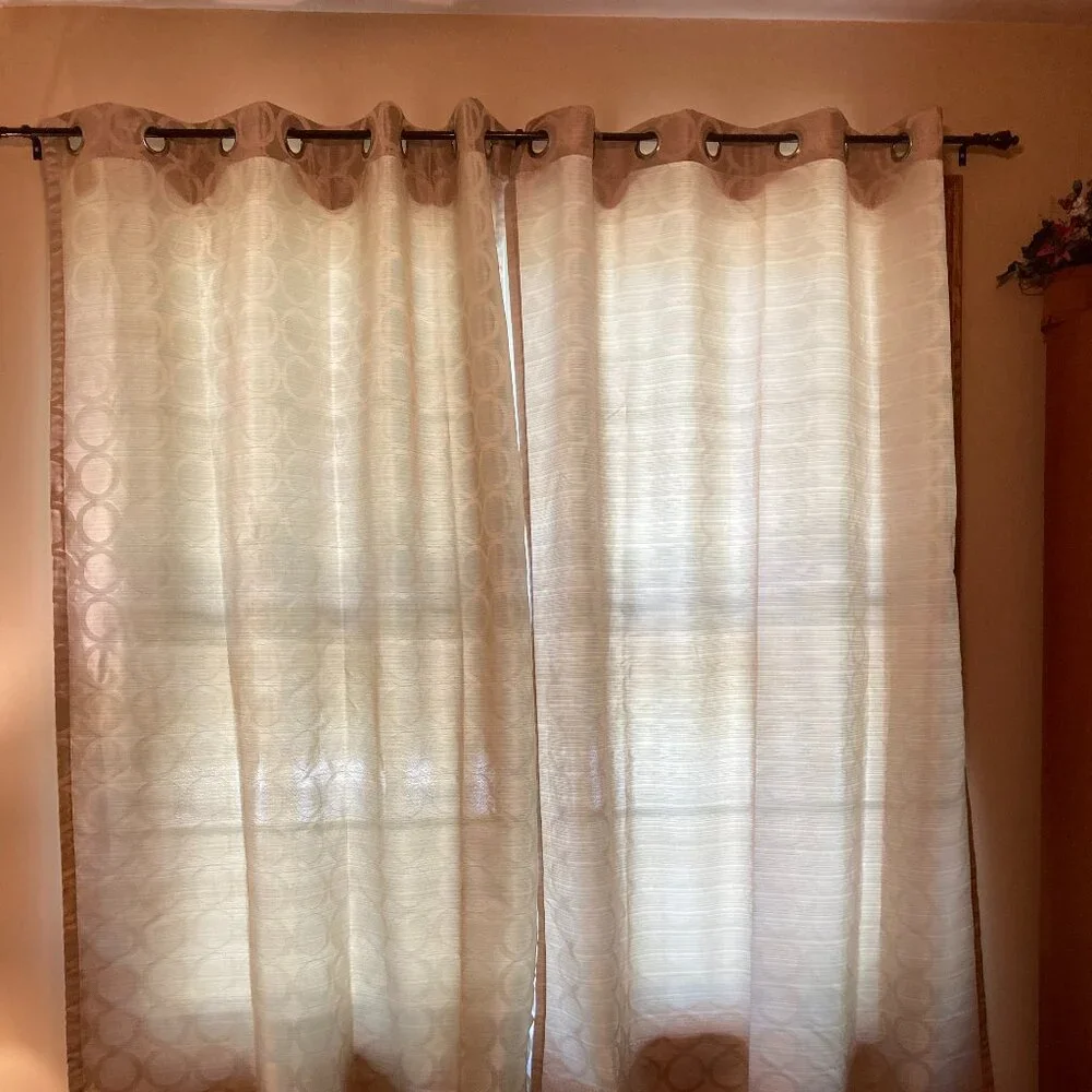 Perl Geometric Grommet Curtains - Two Panels